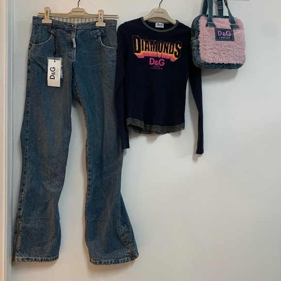 Dolce & Gabbana Junior Rouched Retro Jean - Picture 1 of 12